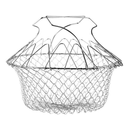 Stainless Steel Foldable Fryer Basket & Food Strainer | Multipurpose Kitchen Tool