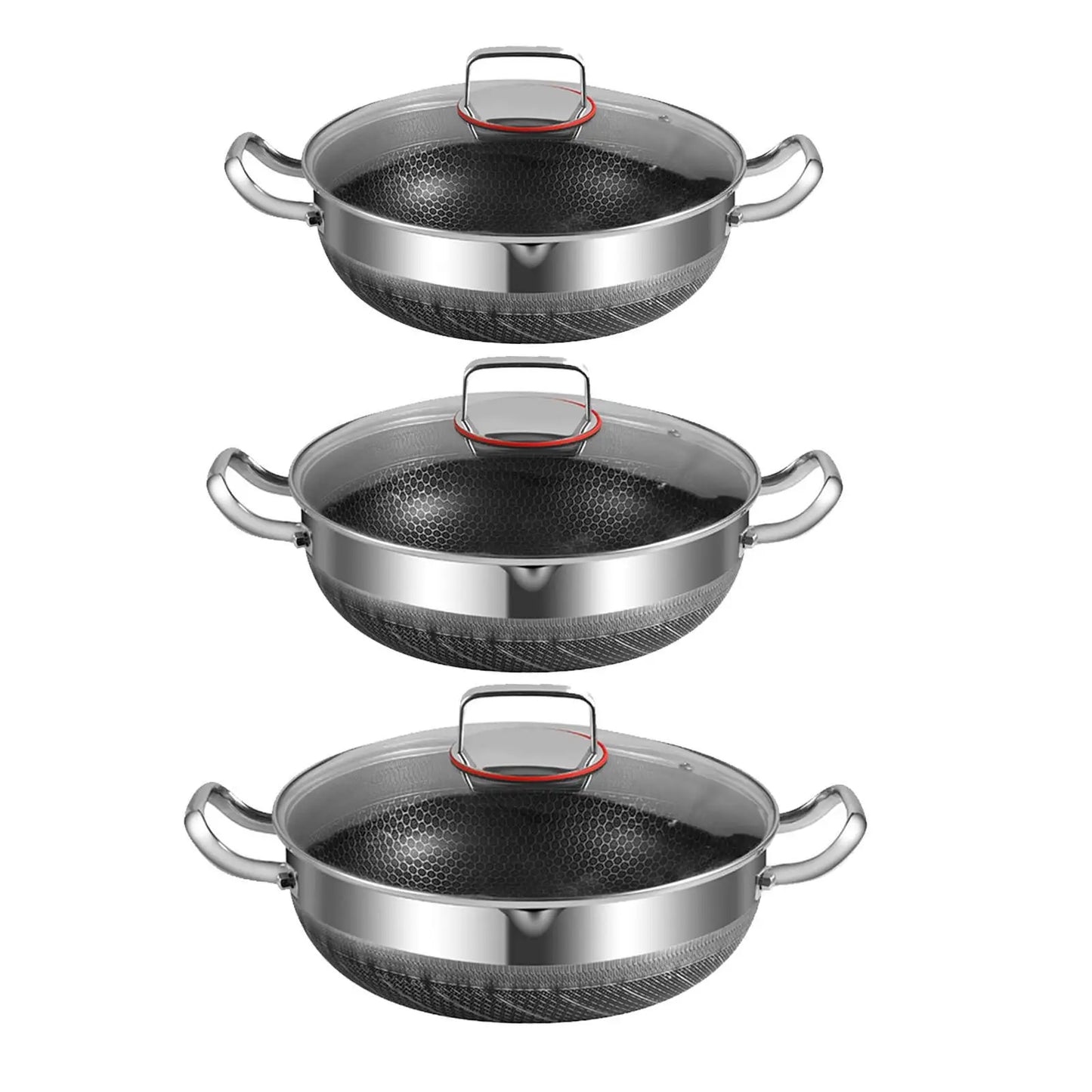 316 Stainless Steel Stock Pot Pan – Non-Stick Honeycomb Bottom for Gas & Induction