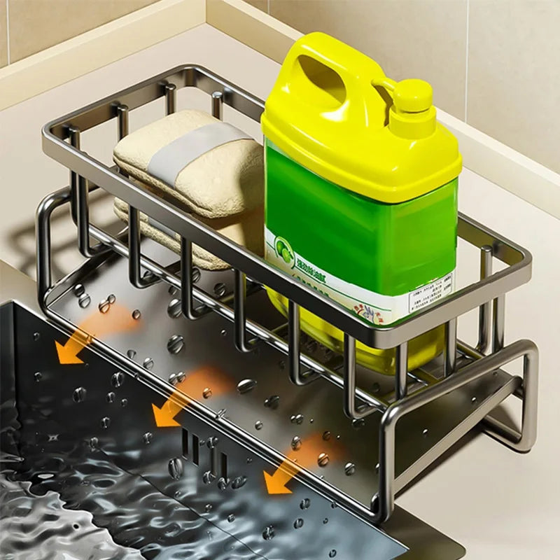 2-Tier Stainless Steel Kitchen Dish Rack – Countertop Dish Drainer with Drip Tray