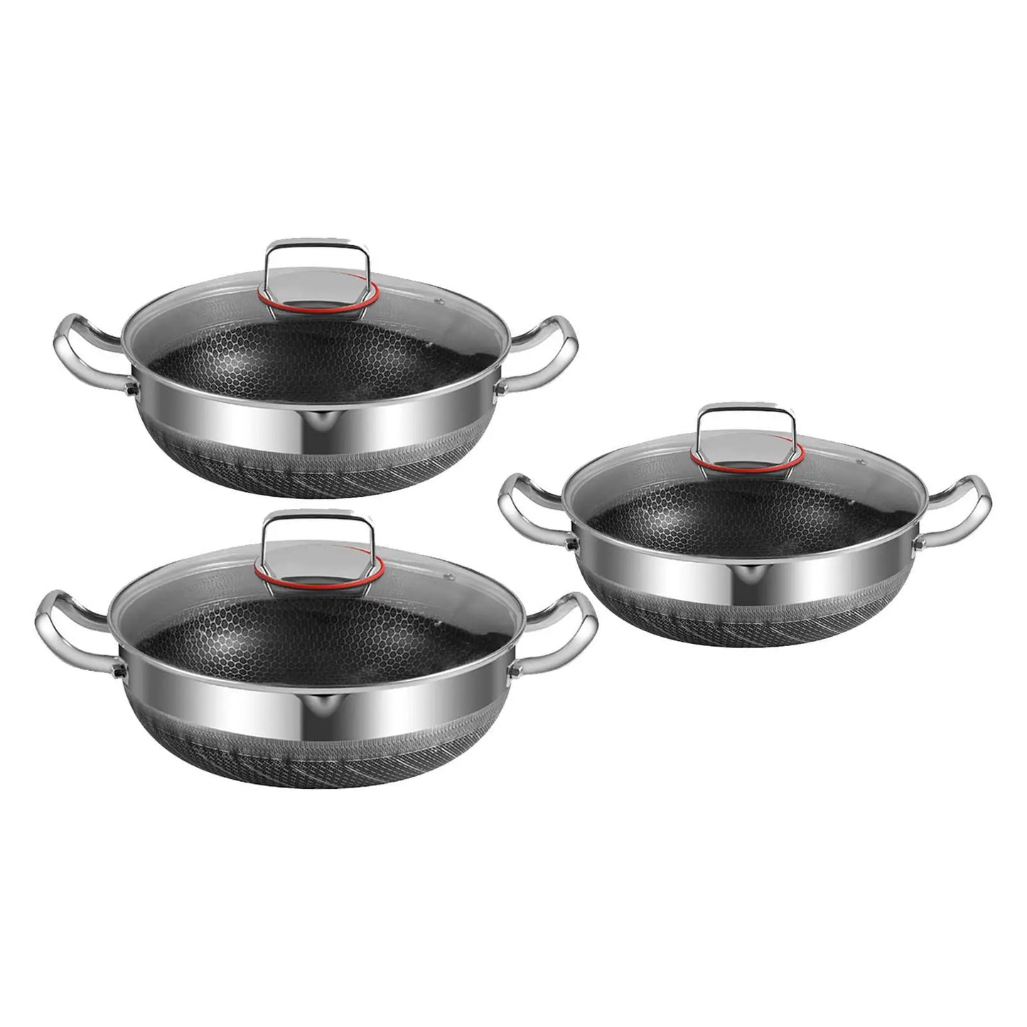 316 Stainless Steel Stock Pot Pan – Non-Stick Honeycomb Bottom for Gas & Induction