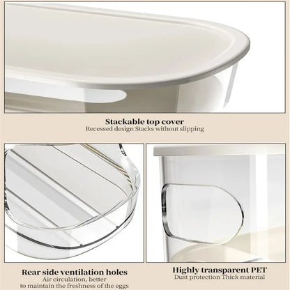 Slide-Type Double Egg Roller – Automatic 2-Tier Egg Storage Holder for Fridge & Countertop