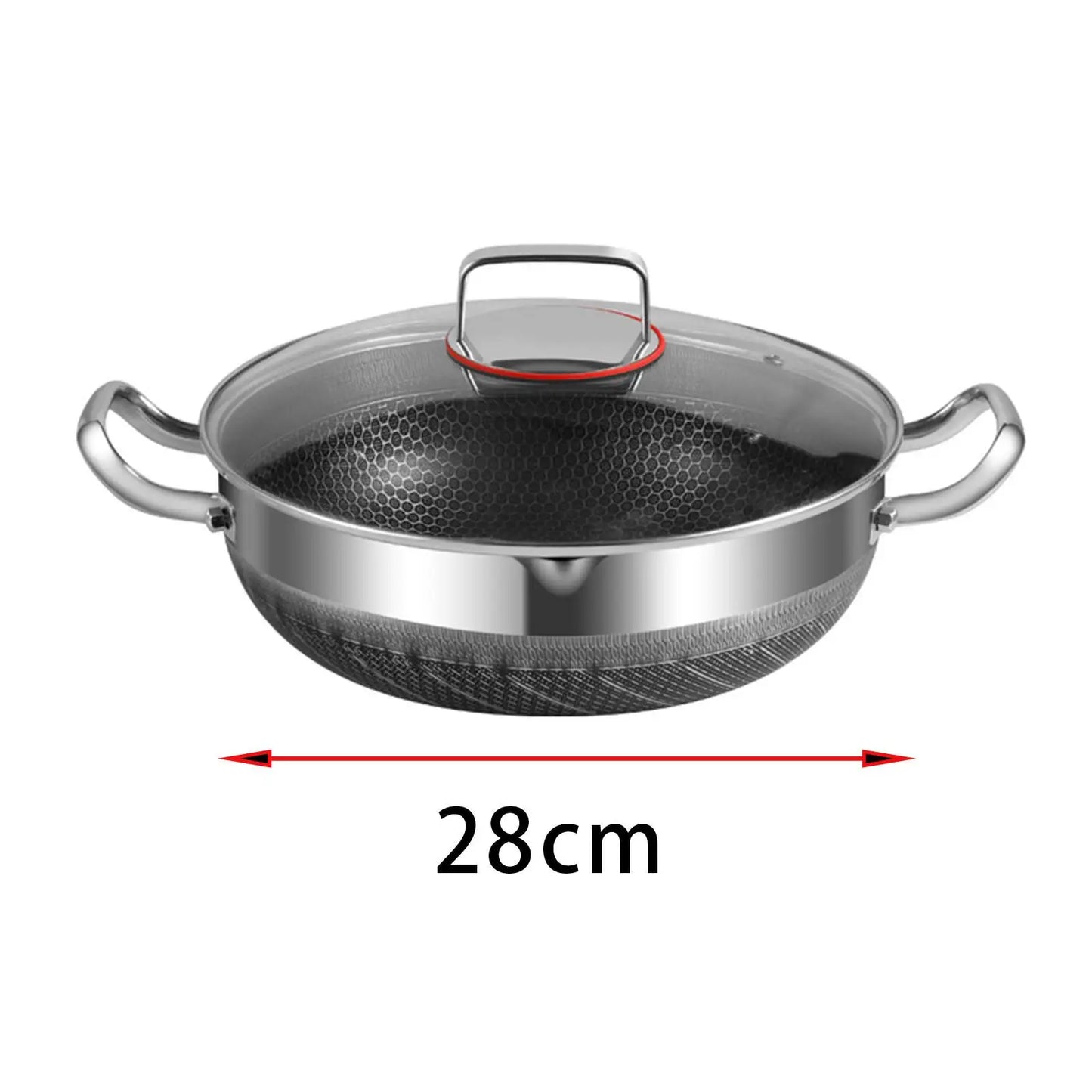 316 Stainless Steel Stock Pot Pan – Non-Stick Honeycomb Bottom for Gas & Induction