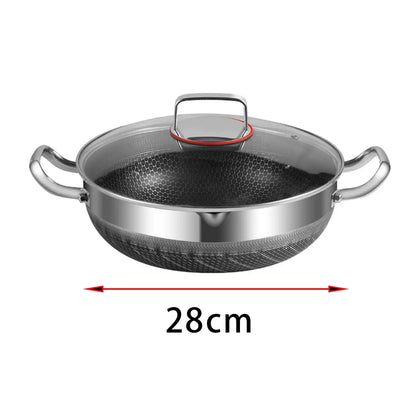 316 Stainless Steel Stock Pot Pan – Non-Stick Honeycomb Bottom for Gas & Induction