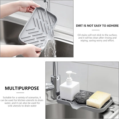 Silicone Kitchen Soap Tray & Sponge Holder | Sink Organizer for Counter & Bathroom