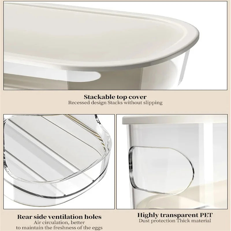 Slide-Type Double Egg Roller – Automatic 2-Tier Egg Storage Holder for Fridge & Countertop