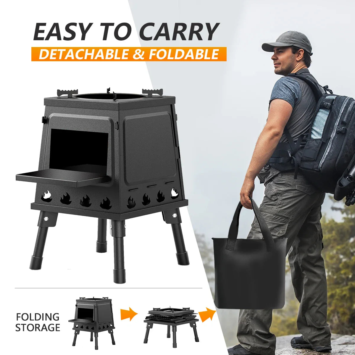 Compact portable camp stove ideal for backpacking camping and outdoor cooking