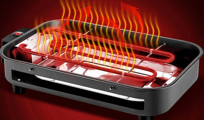 Household Non-Smoking Electric BBQ Grill Tray – Korean Style with Temperature Control