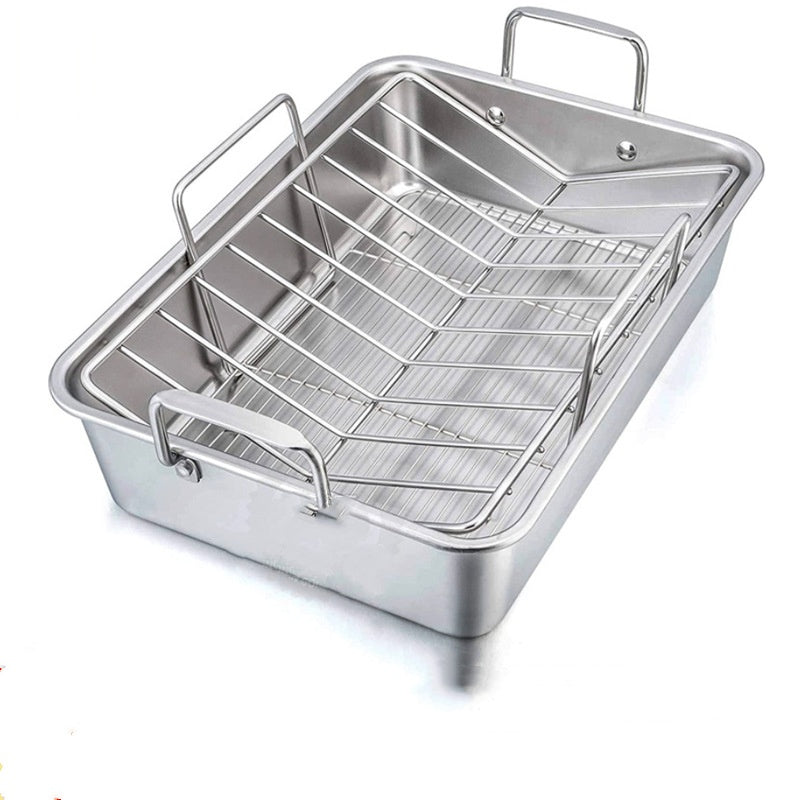 Outdoor BBQ cooking tray made from durable stainless steel