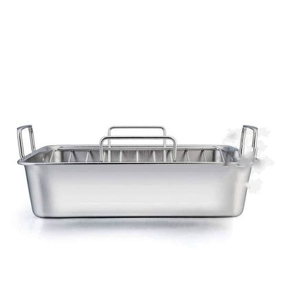 Stainless steel baking and grill tray for versatile outdoor cooking