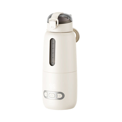 Thermostatic wireless milk mixer cup with automatic stirring for coffee and milk